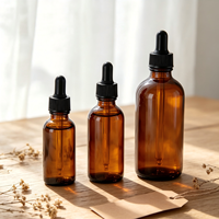 Flacon compte-gouttes en verre couleur thé pour huiles essentielles, cylindrique, opaque, pour concentrés liquides, avec design sérigraphié, idéal pour le voyage