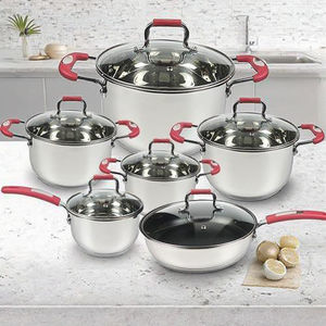 <span class=keywords><strong>Kitchen</strong></span> <span class=keywords><strong>Academy</strong></span>, recién llegado, juego de utensilios de cocina de granito antiadherente, ollas y sartenes modernas de acero inoxidable para cocinar por inducción - Product Image 1