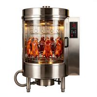 Four à poulet commercial électrique rotatif en acier inoxydable avec verre trempé
