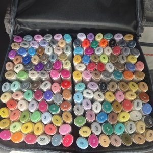 Iers 60/80/100/200 màu sắc đôi Tipped Rượu nghệ thuật đánh dấu Bộ bàn chải đục Bút Đánh Dấu thiết lập với túi - Product Image 6