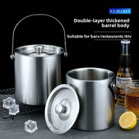 Ember tempat es berlapis ganda dari stainless steel 304 yang ditebalkan, terinsulasi untuk anggur merah dan bir, kapasitas 1,6L-5,0L, standar nasional