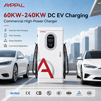 Chargeur DC extérieur intelligent AMPPAL 60KW 240KW à double charge rapide haute puissance pour véhicules électriques, à poser au sol