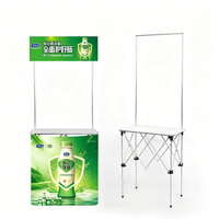 Table de promotion portable en plastique à bas prix pour supermarché, table publicitaire amovible, comptoir de promotion pop-up