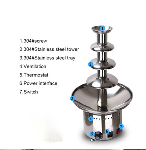 <span class=keywords><strong>Fontaine</strong></span> de chocolat professionnelle à 4 couches, appareil en cascade, pot chaud, sauce sésame - Product Image 4