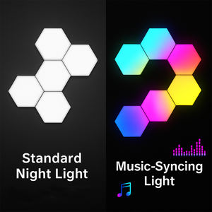 אורות משושה אפליקציה חכם בקרת אפליקציה משושה rgb הוביל אורות קיר או שולחן עבודה עם סינכרון מוסיקה עבור עיצוב הזרמת חדר משחקים - Product Image 5