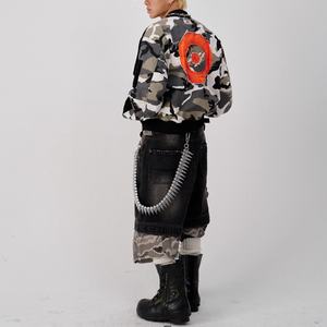 Shorts Bermuda en jean déchiré style hip-hop, motif camouflage personnalisé, vintage, délavé, déchiré, coupe ample pour hommes – Vente en gros - Product Image 4