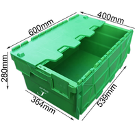 Caisse en plastique de taille personnalisée, empilable et emboîtable, avec couvercle intégré, pour déménagement, transport et stockage