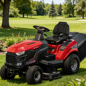 Tondeuse autoportée professionnelle industrielle tout-terrain à quatre roues motrices, moteur essence 452 cm³ 4 temps, capacité de ramassage de 250 L - Product Image 1