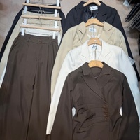 Veste de costume pour femme printemps-automne avec décoration boutonnée, style déesse de la mode, style fan