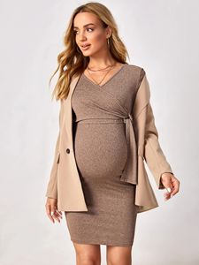 カスタムカジュアルマタニティドレス妊娠中の竹のパジャマのための柔らかい服エレガントなミディマタニティドレスプラスサイズのパジャマ女性 - Product Image 4