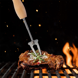 Hot bán linh hoạt thép không gỉ <span class=keywords><strong>BBQ</strong></span> ngã ba với dài xử lý Hàn Quốc phong cách kim loại xiên cho than nướng - Product Image 5