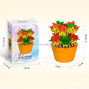Nouvel ensemble de blocs de construction en plastique, briques de dessin animé, plantes et <span class=keywords><strong>fleurs</strong></span> en pot pour le plaisir des enfants - Product Image 6