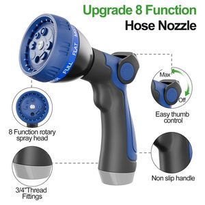 Tuyau d'arrosage de jardin en acier inoxydable 304 de 50 pieds, tuyau d'eau robuste avec buses pour la cour, longueur personnalisable - Product Image 4