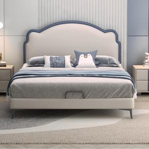 현대 아이들 침실 가구 소년 사랑스러운 두 배 아이 침대 침실 가구 고정되는 요람 아이 자는 가죽 단 하나 침대 - Product Image 4