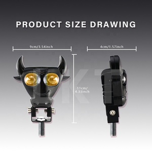 LKT - Faros Antiniebla LED para Motocicleta con Diseño <span class=keywords><strong>de</strong></span> Cuernos <span class=keywords><strong>de</strong></span> Vaca, Doble Color, Luces Auxiliares LED para Motocicleta - Product Image 3