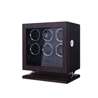 Boîte à montres automatique à 6 emplacements en bois avec logo personnalisé, remontoir mobile et design écologique protecteur – Caractéristiques uniques