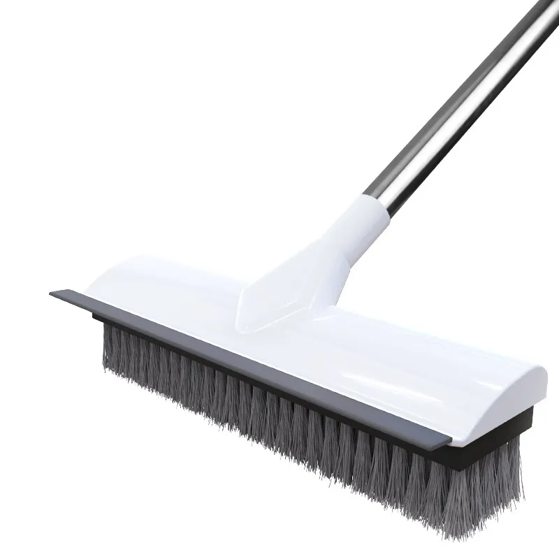 Spazzola per raschiare e pulire 2 in 1 all'ingrosso e spazzola per pavimenti in piastrelle con manico lungo