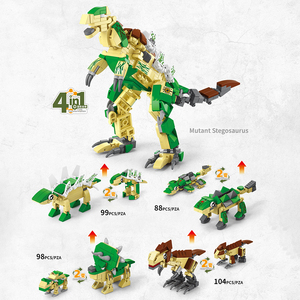 Juego <span class=keywords><strong>de</strong></span> Bloques <span class=keywords><strong>de</strong></span> Construcción <span class=keywords><strong>de</strong></span> Dinosaurios Transformables 8 en 1, 3 Vías, 725 Piezas, Dinosaurio Guerrero con Armadura, Juguete <span class=keywords><strong>de</strong></span> Construcción para Niños - Product Image 3