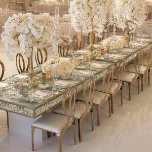 Modern Wedding Stainless Steel Golden Luxury Event Rentals <strong>Dining</strong> <strong>Butterfly</strong> <strong>Table</strong> - Product Image 4
