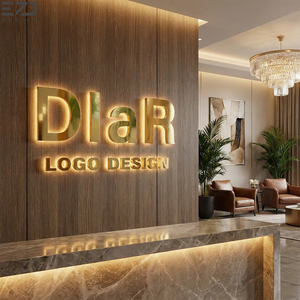 Lettres rétroéclairées en acier inoxydable personnalisées EZD, logo <span class=keywords><strong>de</strong></span> boutique personnalisé, signalétique lumineuse, enseigne LED extérieure personnalisable - Product Image 1
