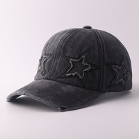 Gorras Personalizadas al por Mayor, 100% Algodón, Estilo Vintage Lavado, con Parche de Estrella, Gorra de Béisbol, Estilo Casual Europeo Americano, Gorra Desgastada, para Viajes al Aire Libre, Venta al por Mayor