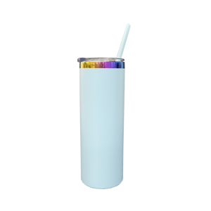Gobelet isotherme fin et droit de 20 oz en acier inoxydable coloré, plaqué arc-en-ciel sous le revêtement, pour gravure laser - Product Image 4