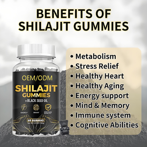 Suplementos Herbales OEM Personalizados, Suplementos Alimenticios Energéticos Inmunitarios del Himalaya, Gomitas de Resina de Shilajit con Aceite de Semilla Negra - Product Image 5