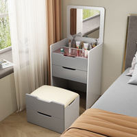 Coiffeuse à 3 tiroirs avec miroir LED pour chambre à coucher