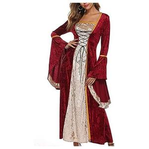Abito da donna medievale abito <span class=keywords><strong>in</strong></span> <span class=keywords><strong>velluto</strong></span> Deluxe vittoriano abbigliamento da principessa <span class=keywords><strong>maniche</strong></span> <span class=keywords><strong>lunghe</strong></span> a campana taglie forti Spandex Cosplay - Product Image 4