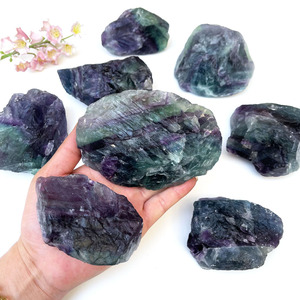 Batu Kristal Fluorit Mentah Alami Grosir, Spesimen Mineral Batu Fluorit Pelangi Kasar - Product Image 3