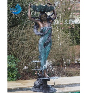 Statue de sirène moderne en bronze sur mesure, grande taille, design nu, pour extérieur, bord de mer, jardin, décorative, sculptée à la main, modèle plaqué - Product Image 2