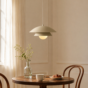 Suspension luminaire multicouche de style Mid-Century avec douille unique G9 pour îlot de cuisine, salle à manger, éclairage intérieur domestique - Product Image 4