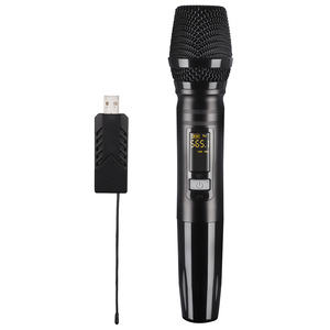 Portable Cardioid Dynamic <b>Microphone</b> UHF Handheld USB <b>Wireless</b> for Karaoke Podcasting Made Metal for Computer Recording Singing - Product Image 1