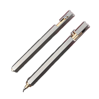 Outil d'autodéfense à action de boulon en laiton de luxe stylo hexagonal en acier inoxydable sceptre jean stylo à bille utilitaire portefeuille stylo tactique
