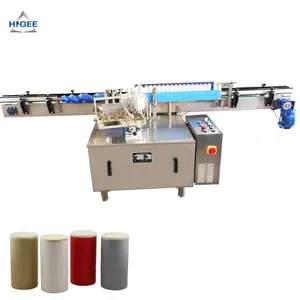 Automatic paper can with lid cold glue labeling machine kraft paper tube paper can paste labeller cold glue label machine