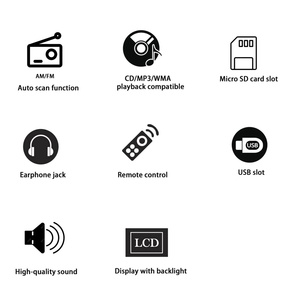 Radiocasetera Portátil con Reproductor de CD, Radio FM/AM/ATS, Alimentación por CA/Batería, Control Remoto, Reproducción de Tarjetas USB/TF - Product Image 6