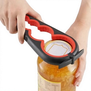 Ouvre-boîte multifonctionnel 4-en-1 antidérapant, décapsuleur, ouvre-bouteille de boisson, ouvre-boîte portable, outils de cuisine essentiels pour la maison - Product Image 1