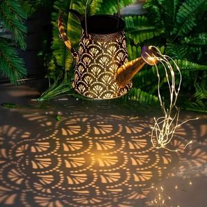 Lámpara de Jardín Solar de Hierro Forjado, Iluminación de Patio Montada en el Suelo, LED Impermeable, Fuente de Agua para Exteriores, Jarra de Agua, IP65, Tamaños Pequeños - Product Image 6