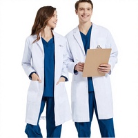 Fournisseur d'usine – Blouses médicales unisexes blanches en polyester/coton tissé, personnalisées, marque ANNO, OEM, étiquette privée