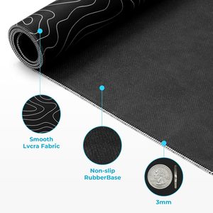 Tappetino per Mouse da Gaming ZHONGYU Bianco e Nero con Mappa Topografica 800x300cm, Spessore 3mm, Base Antiscivolo in Gomma, Resistente ai Graffi, Trasferimento Termico - Product Image 5