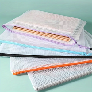 Mehrzweck-Schülerbedarf PVC-Netztasche Transparente Netz-Schreibwarenorganizer Reißverschluss-Dokumententasche - Product Image 2