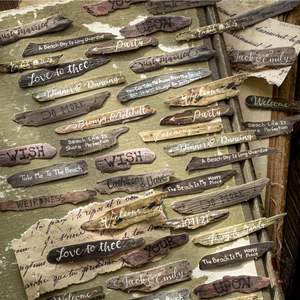 Paquete de 50 Hojas de Pegatinas en Inglés, Papel para Envolver, Serie de Idiomas en Madera, Materiales Creativos de Estilo Retro - Product Image 1