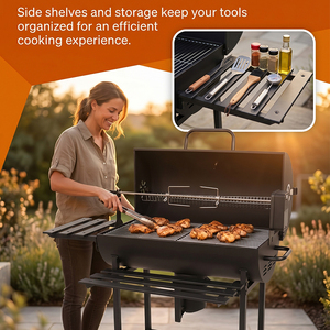 Grande <span class=keywords><strong>Griglia</strong></span> BBQ Americana Moderna in Metallo <span class=keywords><strong>per</strong></span> Uso Domestico, <span class=keywords><strong>Forno</strong></span> a Carbone <span class=keywords><strong>per</strong></span> Esterni, Cortile, B&B, Terrazza e Feste - Product Image 3
