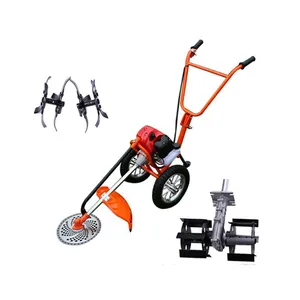 Agricultural hand push Lawn mower garden brush cutters with wheels