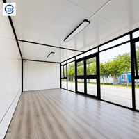 Bâtiment de bureaux modulaire à deux étages avec mur-rideau entièrement vitré, structure en acier préfabriquée, conteneurs de 20 et 40 pieds, directement de l'usine