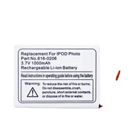 Batería de Iones de Litio de 750 mAh 616-0206 616-0183 Repuesto para iPod Classic 4.ª Generación / Photo U2 A1059 20 40 GB