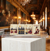 Jeu de Mahjong Américain 160 Tuiles Acryliques Thème Paris Romance Tour Eiffel Chic Femme Cadeau Vente en Gros Prêt à Expédier Livraison Rapide