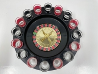 Vente chaude 12 tasses roulette russe verre à vin jeu de roulette plateau tournant jeu divertissant