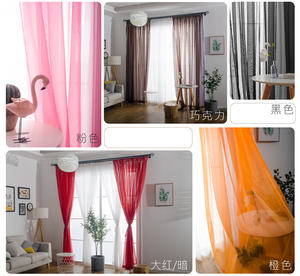 En gros Style Moderne Ready Made <span class=keywords><strong>Pas</strong></span> <span class=keywords><strong>Cher</strong></span> Blanc Couleur Salon Organza Voile Sheer Rideaux Avec Oeillets - Product Image 4