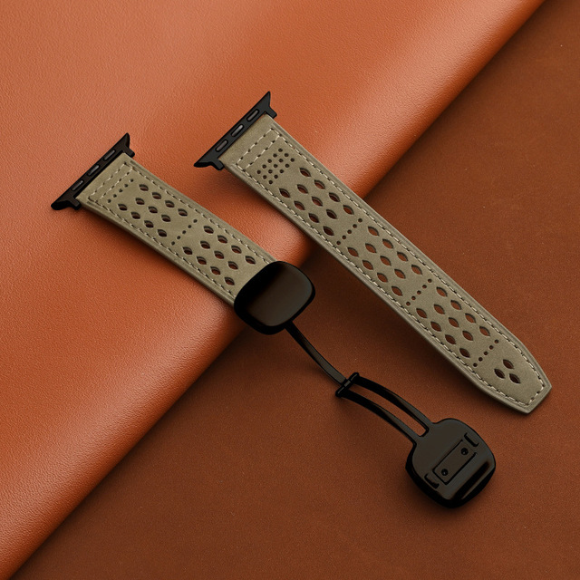 Luxury Genuine 18 mm Leather Straps for Huawei Smart Watch Accessories Flower Watch Bands for Apple Watch Ultra 2 Locking Strap